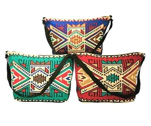 Southwest Style Handbag Stenciled 100% Cotton Purse Canvas Shoulder Tote Bag - Picture 1 of 4