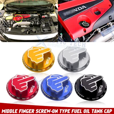 Sporty Style Middle Finger Oil Filler Tank Cap For Honda Civic CRX Acura Integra — 第 1/4 张图片