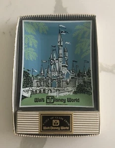 Vintage Disney World Castle Souvenir Glass Trinket Dish Ashtray 70's New In Box - Picture 1 of 4