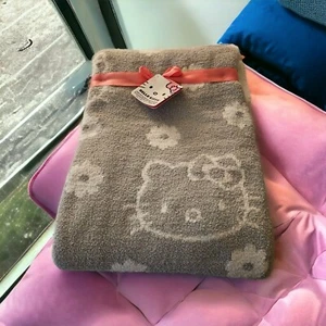 HELLO KITTY Gray & White Super Soft Throw Blanket 50" X 60" New TikTok FAST SHIP - Picture 1 of 6