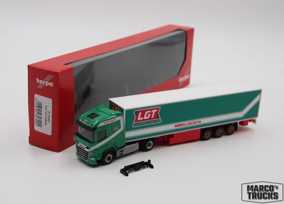 Herpa DAF XG Box semitrailer "LGT Logisitics" DK) No. 317245 1:87 /HN2893 - Image 1 of 1