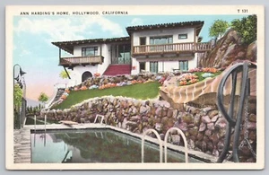 Postal de la casa de Ann Harding en Hollywood California CA - Imagen 1 de 2