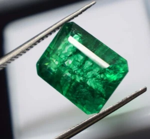 8,55 ct natürlicher Smaragdschliff grüner Smaragd GGL-Zertifikat Edelstein - Bild 1 von 3