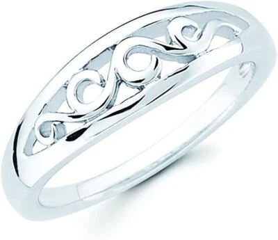 Sterling Silver Open Scrollwork Wide Band Ring - Image 1 of 4