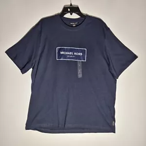 Michael Kors Men's Graphic Logo T Shirt Size XL Short Sleeve Crew Neck Blue (48) - Picture 1 of 8