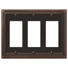Amerelle Wall Plate Switch 3 Gang Rocker Classic Durable Stamped Metal Bronze