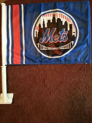 NEW YORK METS MLB CAR FLAGS 12 X 18 HI-WAY STRONG TOP QUALITY Cover