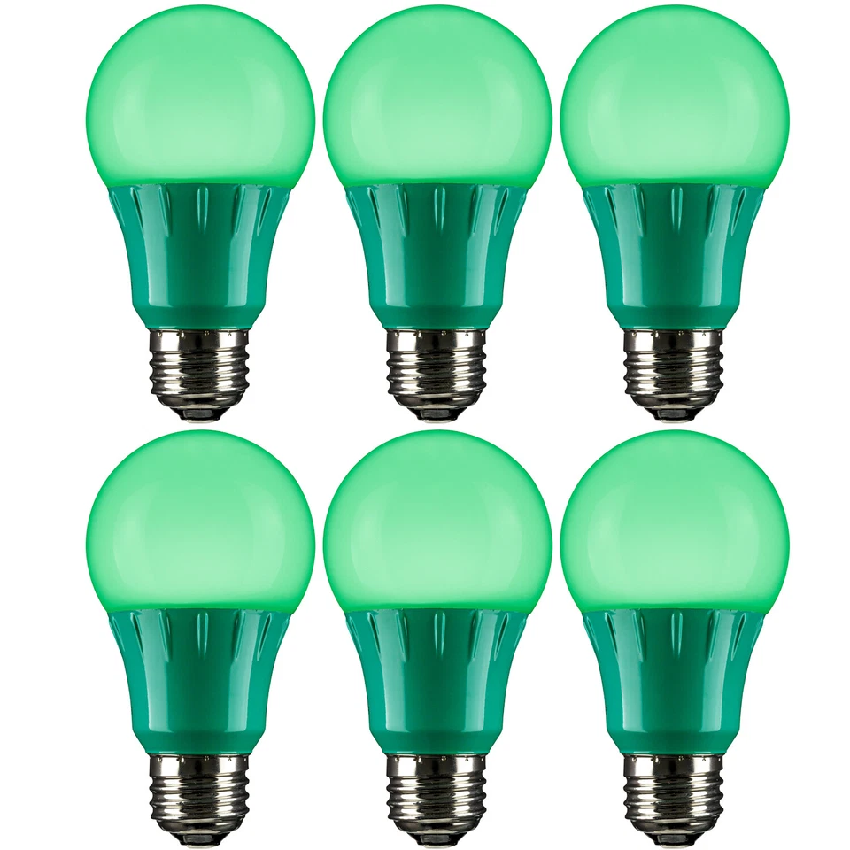 A19/3W/G/Led/6Pk* Green Sunlite - Image 1 of 1