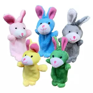 Finger Puppets 5pcs Plush Cute Bunny Interactive Toys for Children, Playtime - Picture 1 of 12