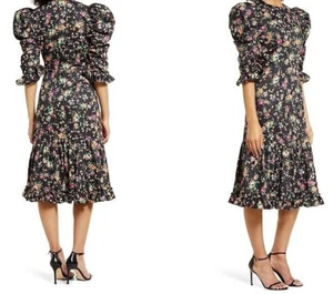 Black Halo Nadir Garden Glow Floral Cotton A-Line Dress Size 2 $415 - Picture 1 of 2