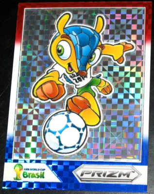 2014 Prizm World Cup Fuleco #1 Red White Blue RWB Plaid Prizms Refractor Mascot - Image 1 of 2