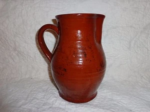O'Connor Kohler Volkskunst Rotguss Keramik Krug, 7" hoch - Bild 1 von 5
