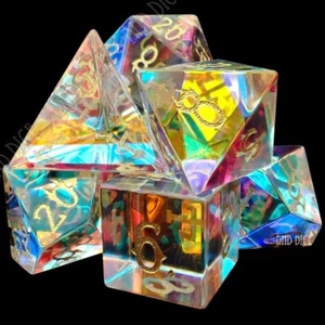 Juego de dados - Infinity Prism - 7 dados de cristal - Exclusivo - RPG - Imagen 1 de 7