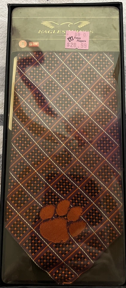 Clemson University Necktie Men's Necktie  New In Box Free Ship - Image 1 of 1