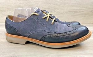 Cole Haan Grand OS Great Jones Men's Oxford 10 Blue Suede Leather Comfort Shoes - Picture 1 of 9