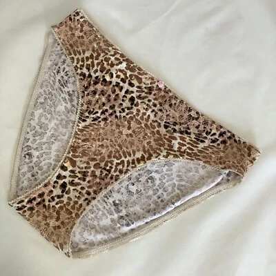Victoria's Secret Beige Leopard Print High Leg Bikini Brief Panties - XL - BNWT - Image 1 of 3