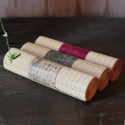 Chinese Bamboo Cloth Splice Table Runner Kungfu Tea Pad Non Slip Mat Retro - Image 1 of 4