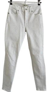 Madewell 9” High-Rise Skinny Jeans in Pure White Size 25 Inseam 27 - Picture 1 of 16
