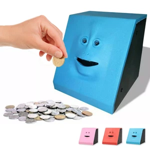 Coin Eating Face Piggy Bank Funny Money Saving Electronic Money Bank Kid Gift - Picture 1 of 6