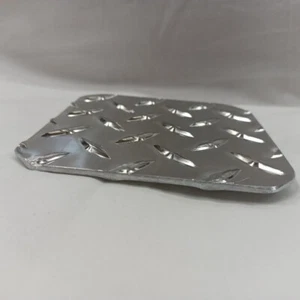 CodyCo Aluminum Diamond Tread Plate Motorcycle Kick Stand Pad Base 4.5" x 4.5" - Picture 1 of 5