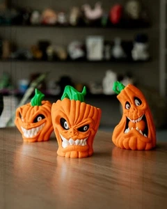Halloween Fun-pumpkins Statues - Set Of 3 - Picture 1 of 17