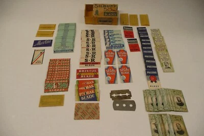 VTG Antique Double Edge Shaving Blades Silbury 50 40s Advertsing - Image 1 of 4