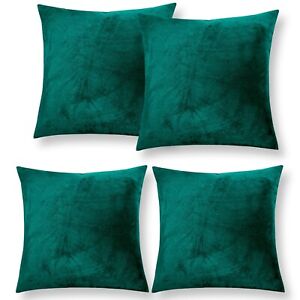 Crushed Cushion Covers or Velvet Cushions 18 x 18 Set of 2 or 4 Bed Sofa Pillows