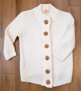 Womens Vintage 50s White Cardigan 100% Turbo Orlon Acrylic by Sheridan 3/4 Slv - Picture 1 of 10
