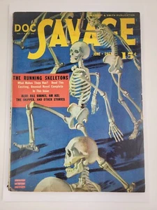Doc Savage Pulp Magazine June 1943 Running Skeletons Cover - Picture 1 of 9