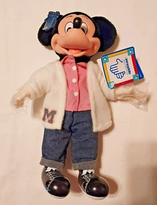 Mickey Mouse 11 Zoll Applause Walt Disney Sock Hop Varsity Plüsch Vintage Sammlerstück Neu - Bild 1 von 8