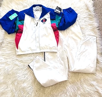 Traje de chándal de calentamiento de dos piezas Head Sportswear años 80 de colección talla pequeña ¡NUEVO CON ETIQUETAS! Bloque Blanco Foto 1 de 4