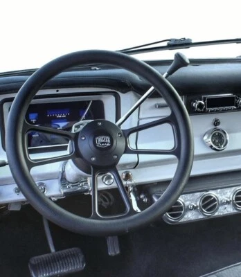 Volante Billet 14" Negro Medio Vinilo Negro 1974-94 C10 Pickup+ Adaptador Foto 1 de 4