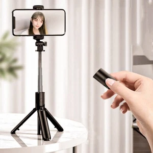Mini Portable Tripod Wireless Bluetooth Selfie Stick Remote Shutter Shooting - Picture 1 of 8