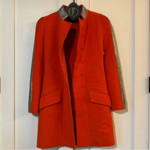 VERSACE ORANGE WOOL and CHAIN MESH COAT 38 - 2 - Picture 1 of 8