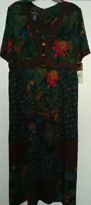 Carole Little Viskose Kurzarm Maxikleid Blumen Bunt Neu mit Etikett Größe 16 - Bild 1 von 6