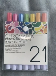 Plumas marcadoras de pintura Chromatek - 21 punta mediana - pintura rupestre, piedra, vidrio, madera - Imagen 1 de 5