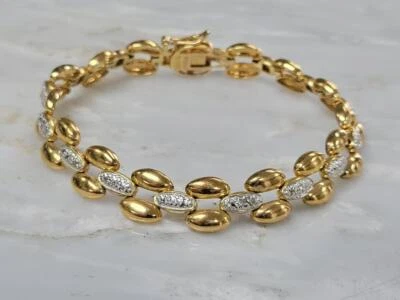 Ross Simons Gold Plated Sterling Silver Chain Bracelet 7.25" ~ 14.9g ~ 11-D857 - Image 1 of 4