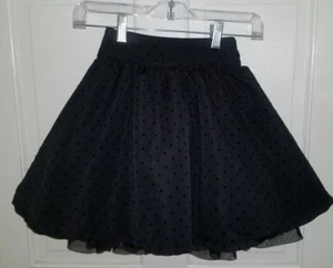 The Childrens Place black velvet polka dot tulle full party holiday skirt.  4  - Picture 1 of 7