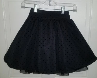 The Childrens Place falda completa de terciopelo negro lunares de tul fiesta vacaciones.  4  Foto 1 de 4