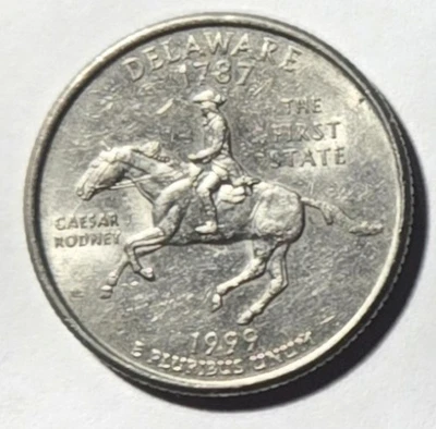 1999 P Delaware Spitting Horse Error State Quarter FREE SHIP - Image 1 of 4