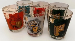 Set 6 VTG Libbey Apothecary Pharmacy Rx Gold Trim 4” Old Fashioned Rocks Glasses - Picture 1 of 14