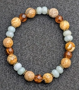Women's Stylish Earthy Boho Mix Beaded Stretch Bracelet (17cm) S/M Wrist - Picture 1 of 6