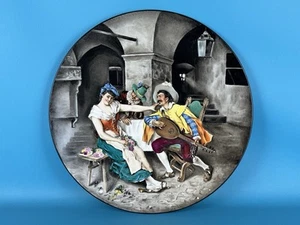 Antico Piatto Da Parata In Ceramica Villeroy & Boch Dipinto Da O. Stephan 1892 - Foto 1 di 12