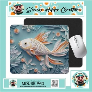 Mauspad Tropical 3D Fische Bunt Blumen Anti Rutsch Rückseite Leicht Sublimiert - Bild 1 von 4