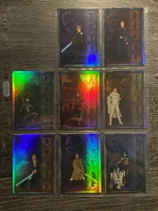 STAR WARS ATTACK OF THE CLONES SET OF 8 PRISMATIC FOILS - Picture 1 of 2