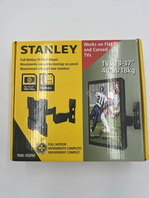 STANLEY TMX-102FM 13"- 37" MOVIMIENTO COMPLETO TV MONTAJE EN PARED SOPORTA HASTA 40 LIBRAS ***NUEVO*** Foto 1 de 4