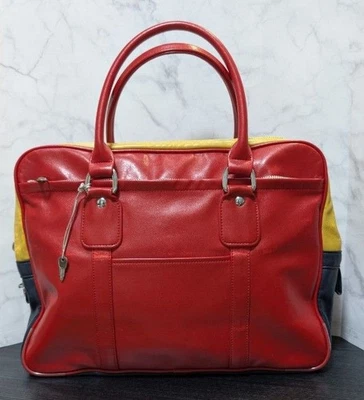 Maletín COMME des GARCONS patrón loco en cuero rojo Foto 1 de 4