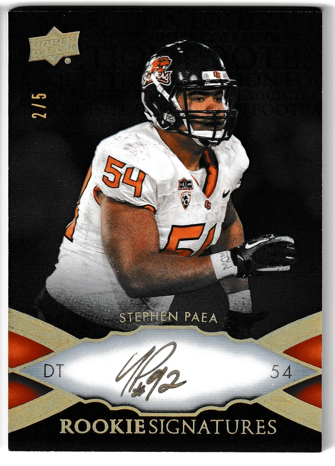 2011 Upper Deck Exquisite Auto 2/5 Stephen Paea Oregon State Beavers RC #100 - Image 1 of 1