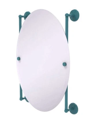 Espejo montado en riel sin marco ovalado Allied Brass Prestige Regal, verde azulado/nuevo abierto Foto 1 de 4