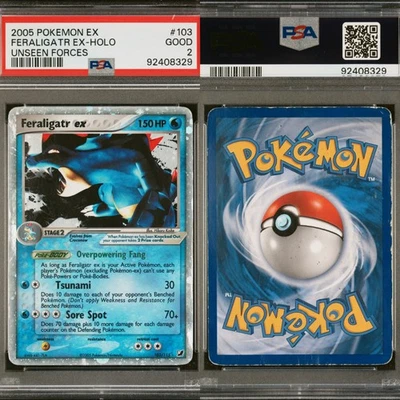 🔥 PSA 2 GOOD FERALIGATR EX HOLO RARE | EX UNSEEN FORCES 103/115 🔥 - Image 1 of 4